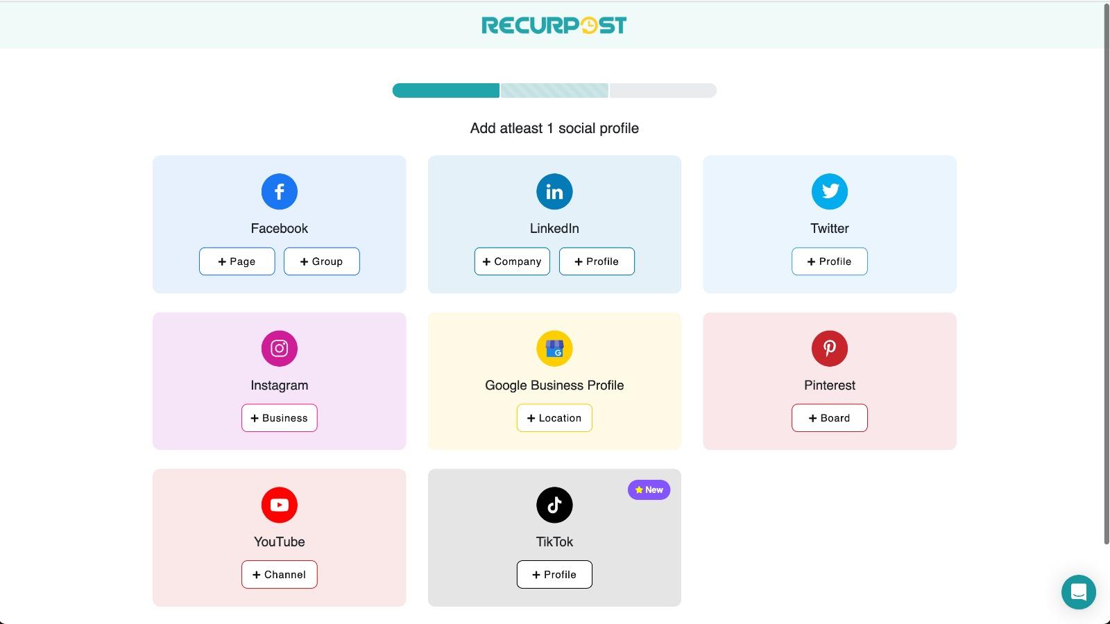 screenshot of the onboarding