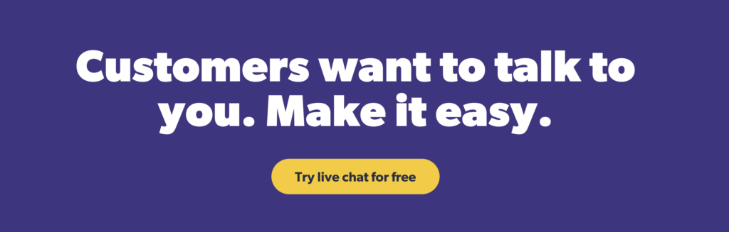 Screenshot of Olark help widget