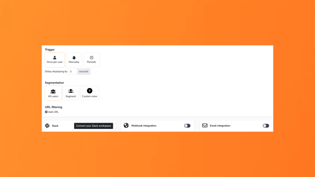 Screenshot of how to create a NPS survey using Product Fruits