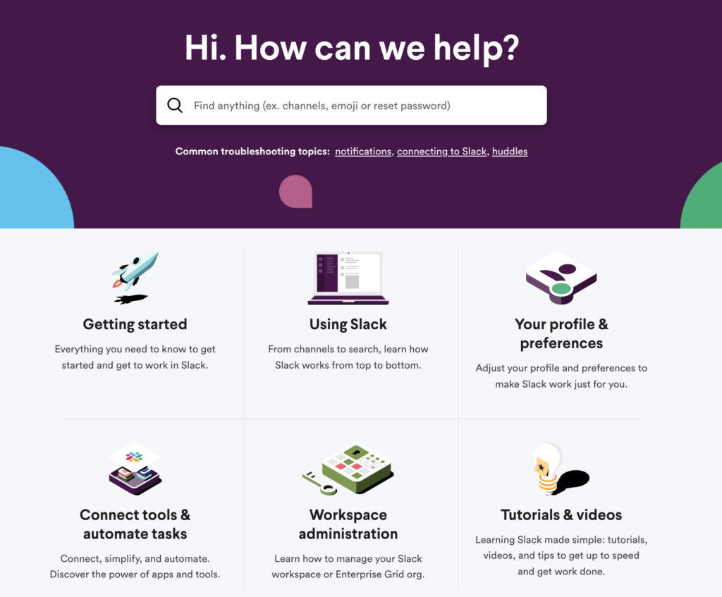 Slack's knowledge base
