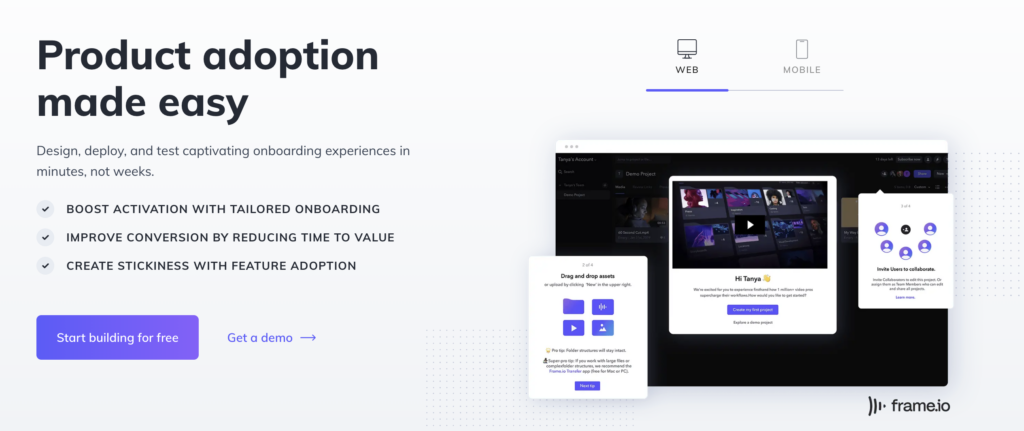 Appcues homepage screenshot
